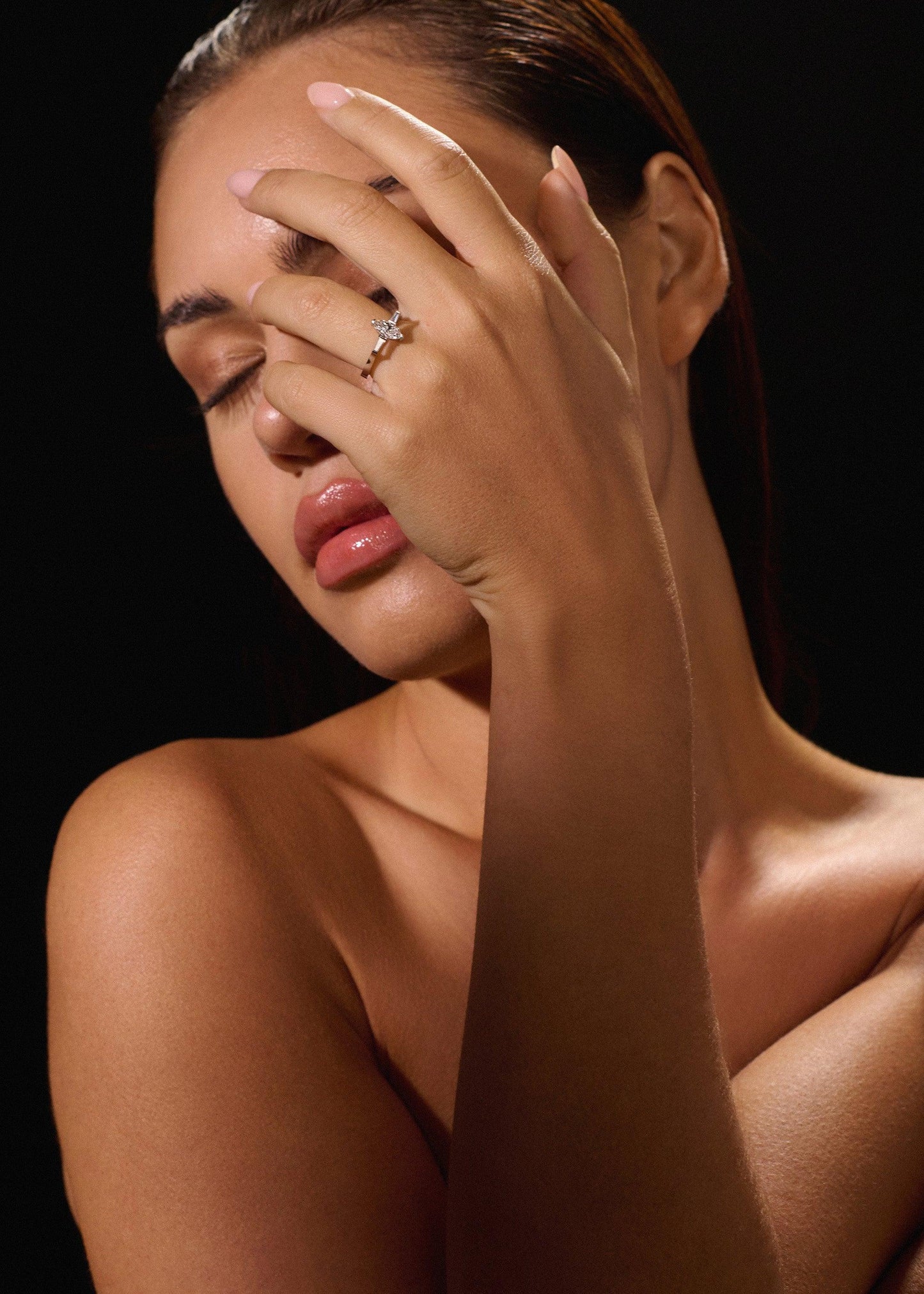 ASTRAEA | THREE STONE MARQUISE ENGAGEMENT RING - JTaranaki Jewellery