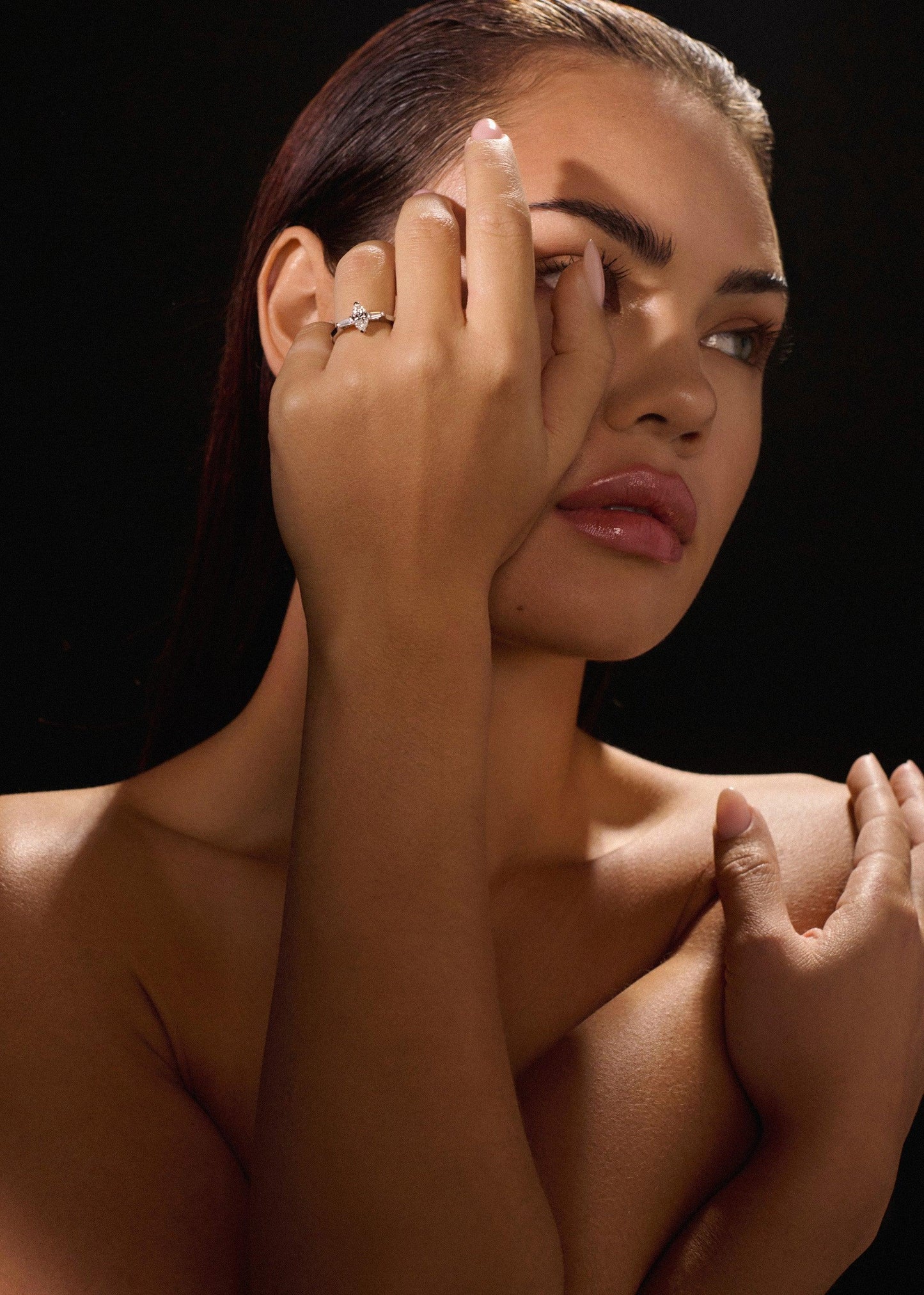 ASTRAEA | THREE STONE MARQUISE ENGAGEMENT RING - JTaranaki Jewellery