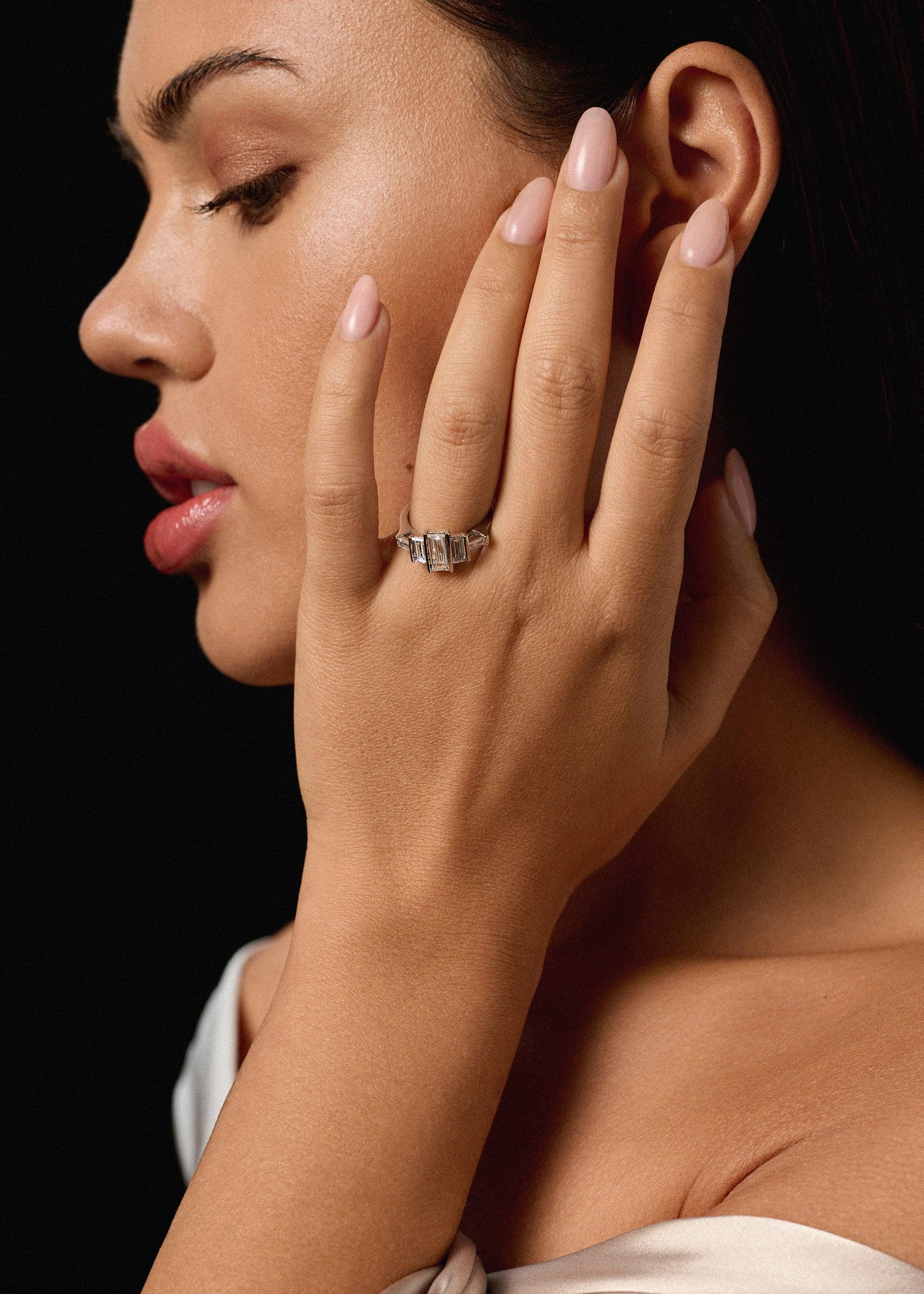 NOCTARA | FIVE STONE BAGUETTE DIAMOND ENGAGEMENT RING - JTaranaki Jewellery