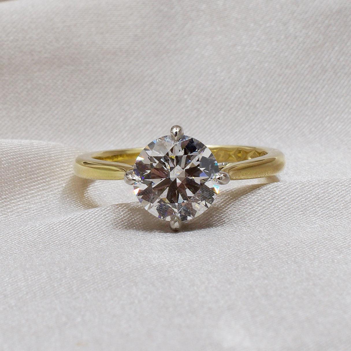 HARMONIA | ROUND DIAMOND SOLITAIRE ENGAGEMENT RING - JTaranaki Jewellery