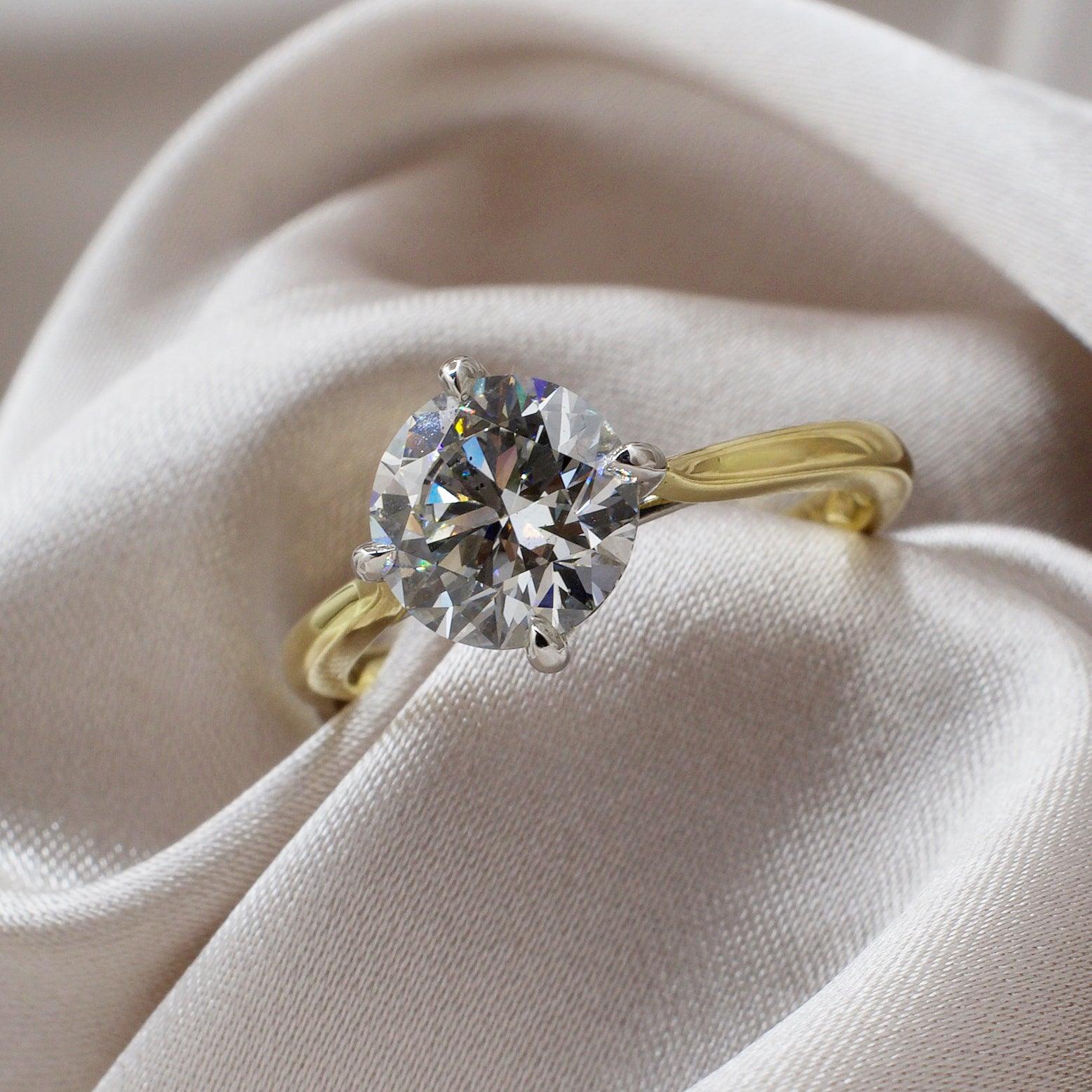 HARMONIA | ROUND DIAMOND SOLITAIRE ENGAGEMENT RING - JTaranaki Jewellery