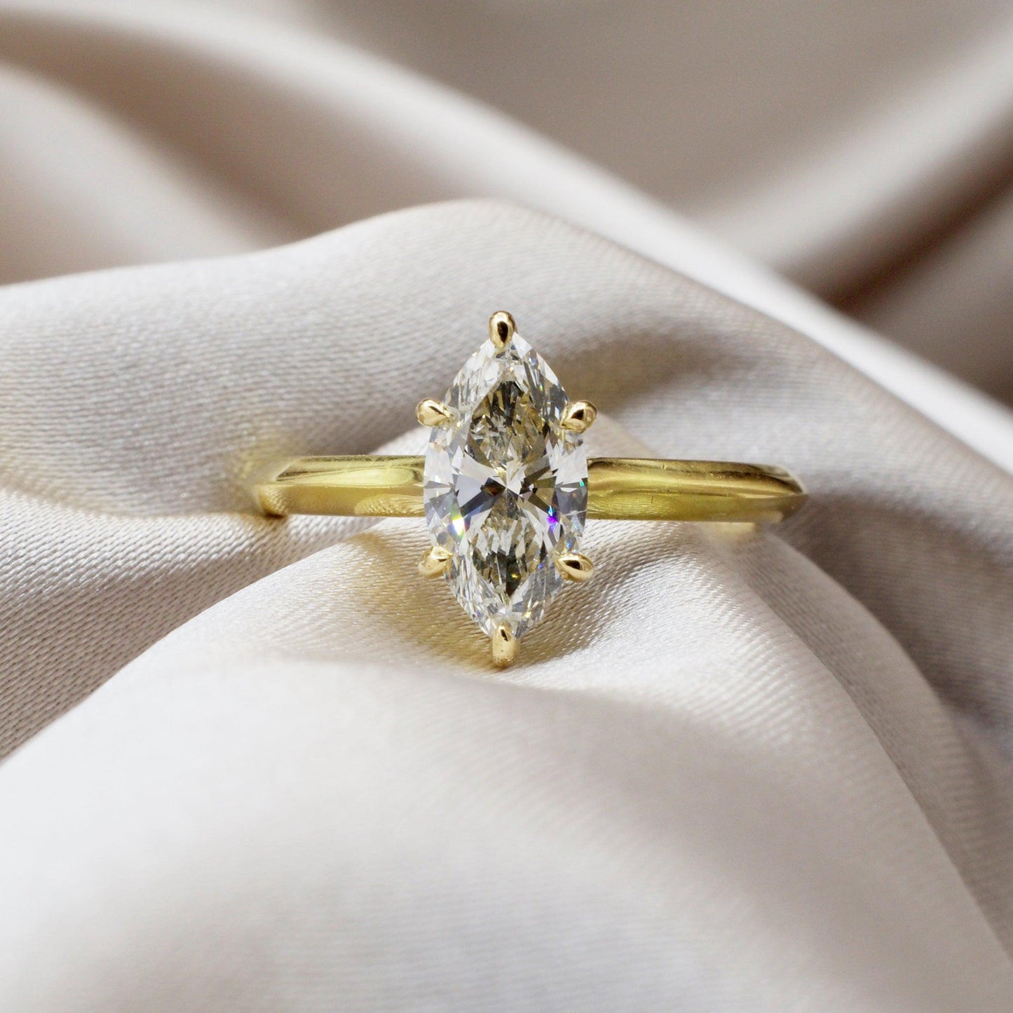 AMARANTHE | MARQUISE SOLITAIRE DIAMOND ENGAGEMENT RING - JTaranaki Jewellery