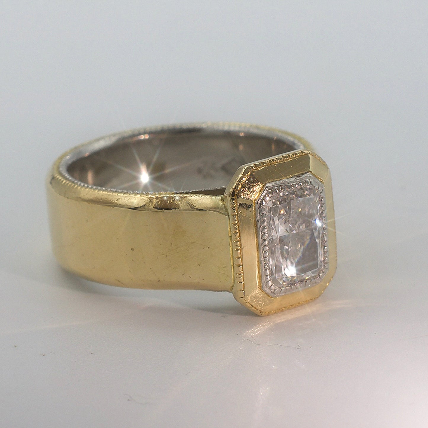 SERAPHIS | KISSING CULET RADIANT DIAMOND ENGAGEMENT RING