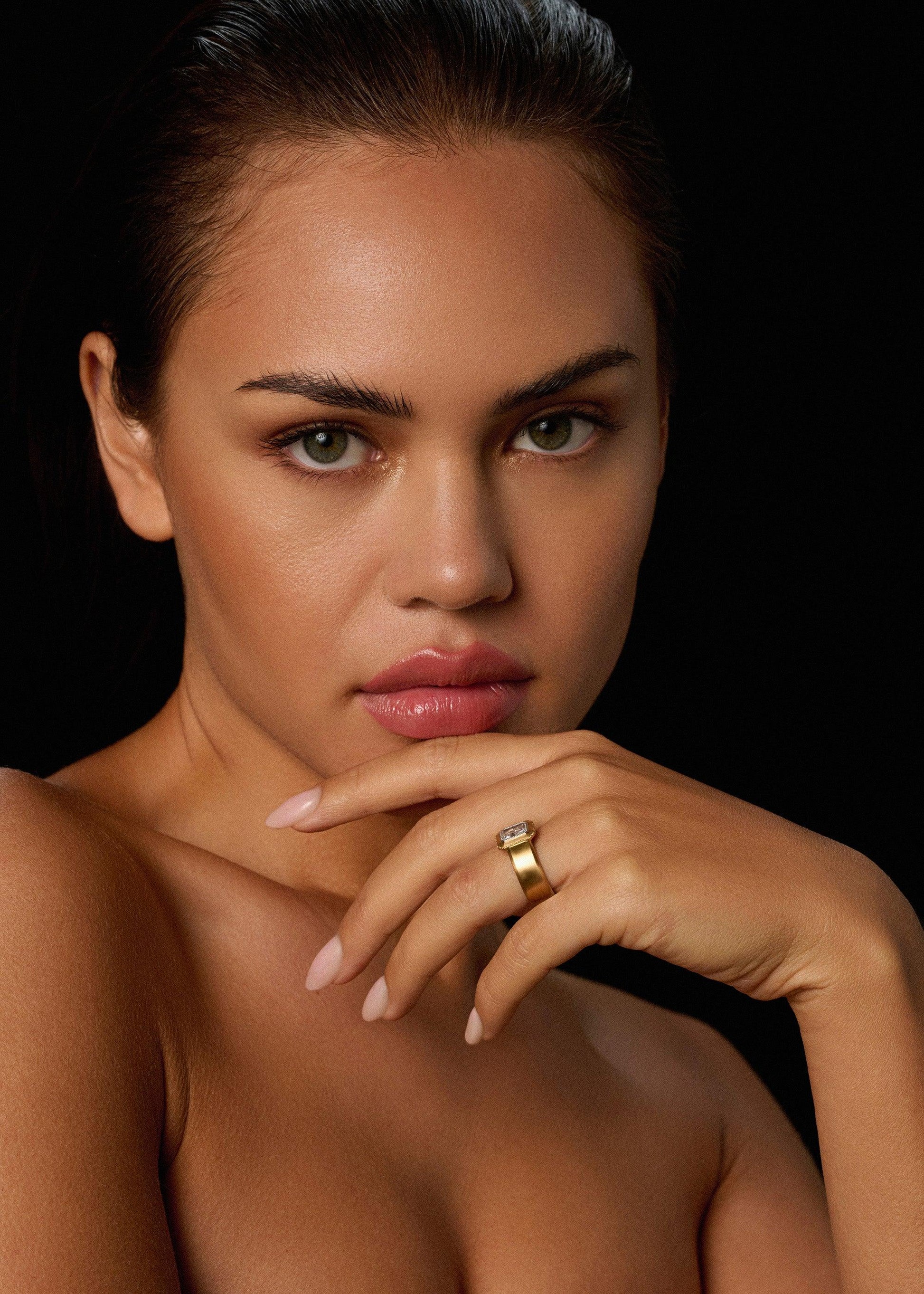 SERAPHIS | KISSING CULET RADIANT DIAMOND ENGAGEMENT RING - JTaranaki Jewellery