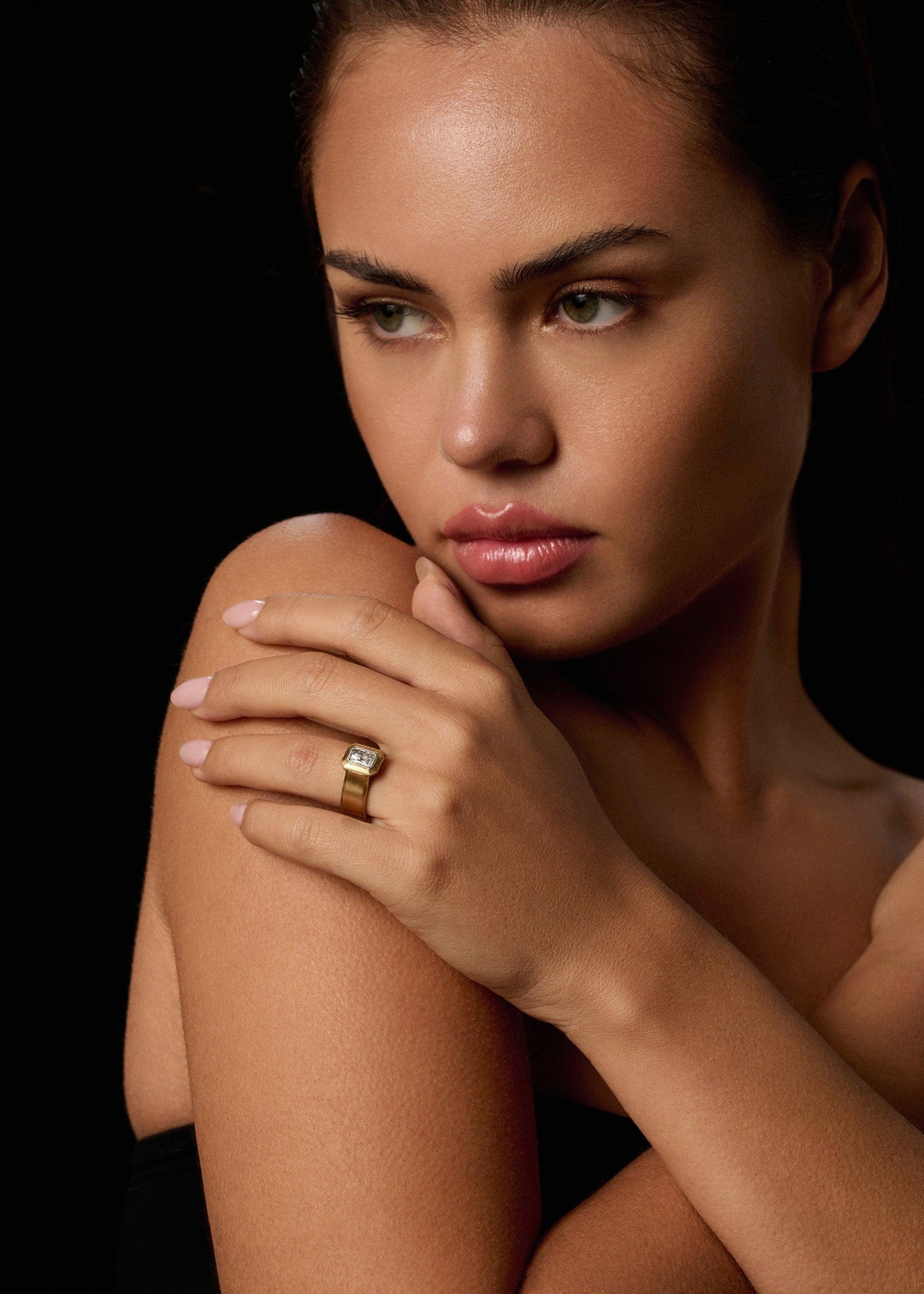 SERAPHIS | KISSING CULET RADIANT DIAMOND ENGAGEMENT RING - JTaranaki Jewellery