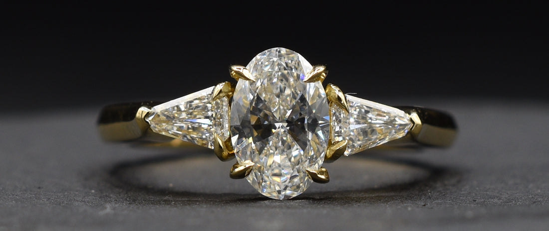 'Open Gallery' Three Stone Engagement Ring