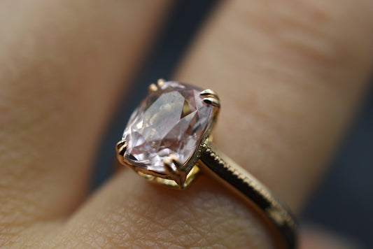 Cushion cut morganite engagement