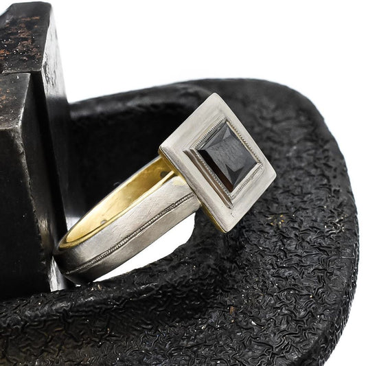 'Construct' Black Diamond Engagement Ring
