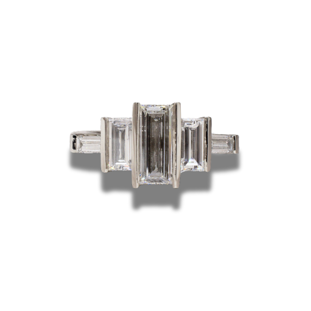 NOCTARA | FIVE STONE BAGUETTE DIAMOND ENGAGEMENT RING