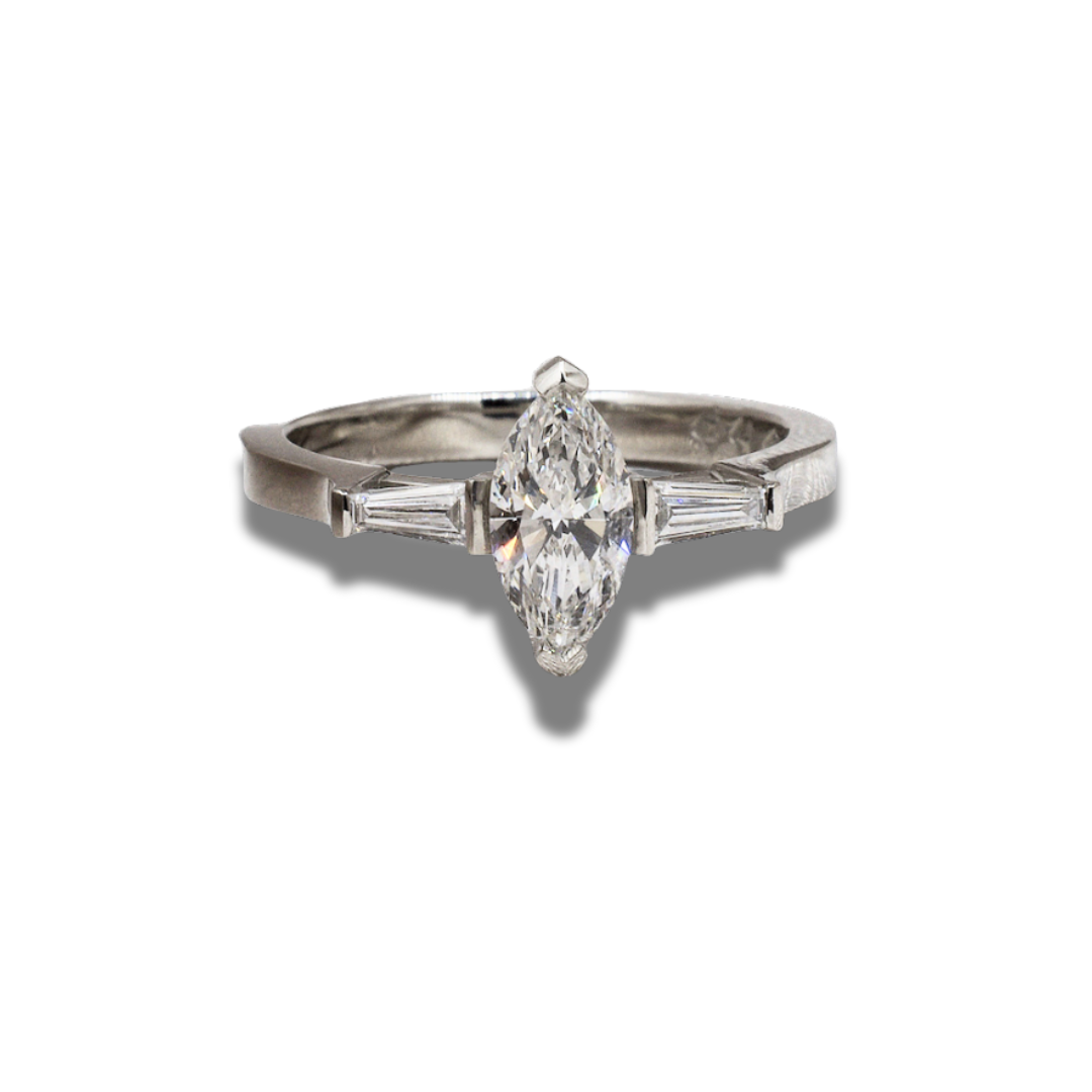 ASTRAEA | THREE STONE MARQUISE ENGAGEMENT RING