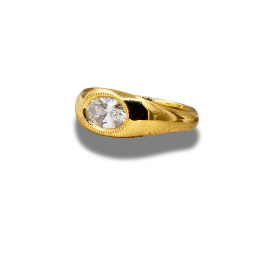 ELYSIUM | OVAL DIAMOND SIGNET RING - JTaranaki Jewellery