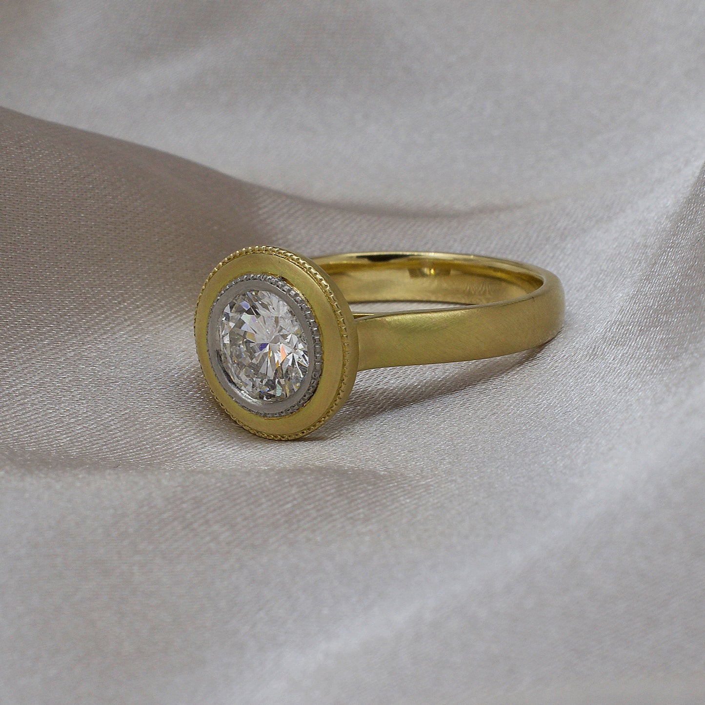 VIRITAS | KISSING CULET ROUND DIAMOND ENGAGEMENT RING - JTaranaki Jewellery