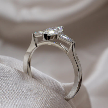 ASTRAEA | THREE STONE MARQUISE ENGAGEMENT RING