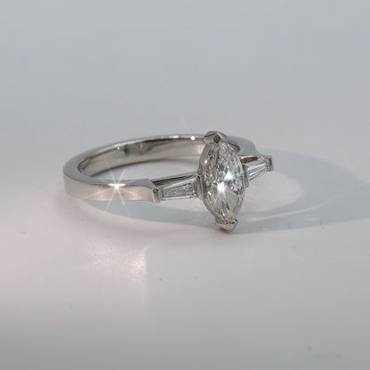 ASTRAEA | THREE STONE MARQUISE ENGAGEMENT RING